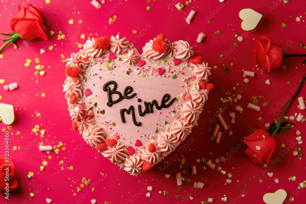 heart-shaped cake with the words heart-shaped cake with the words
