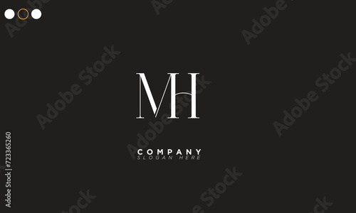 MH Alphabet letters Initials Monogram logo HM, M and H