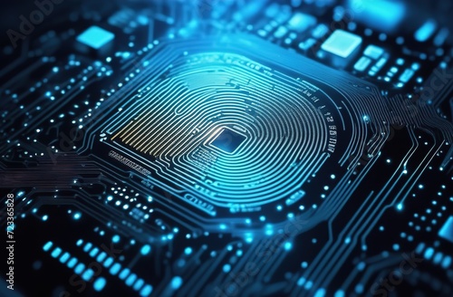 Futuristic technology, electronic circuit board