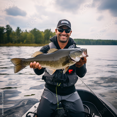 Fisherman with a bass.