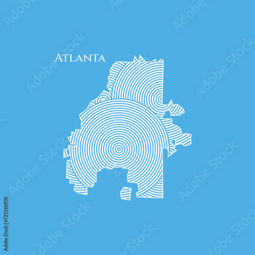 Atlanta Map - World Map International vector template. America region silhouette vector illustration