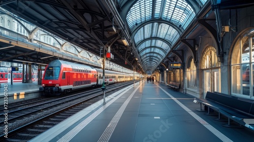 Main Train station in Zurich Switzerland. Platform view