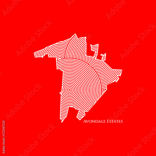 Avondale Estates Map - World Map International vector template. America region silhouette vector illustration photo