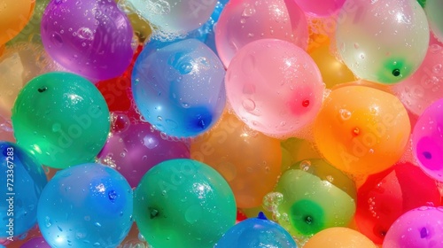 Many bright and colorful water balloons © Orxan
