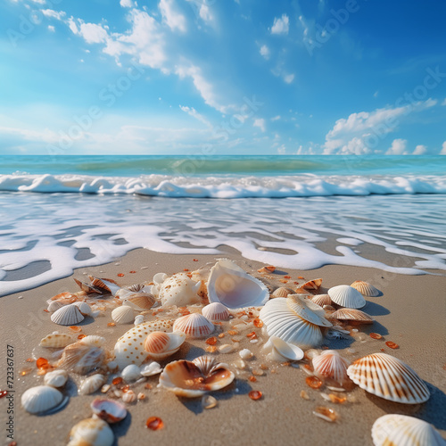 a seashells on a beach