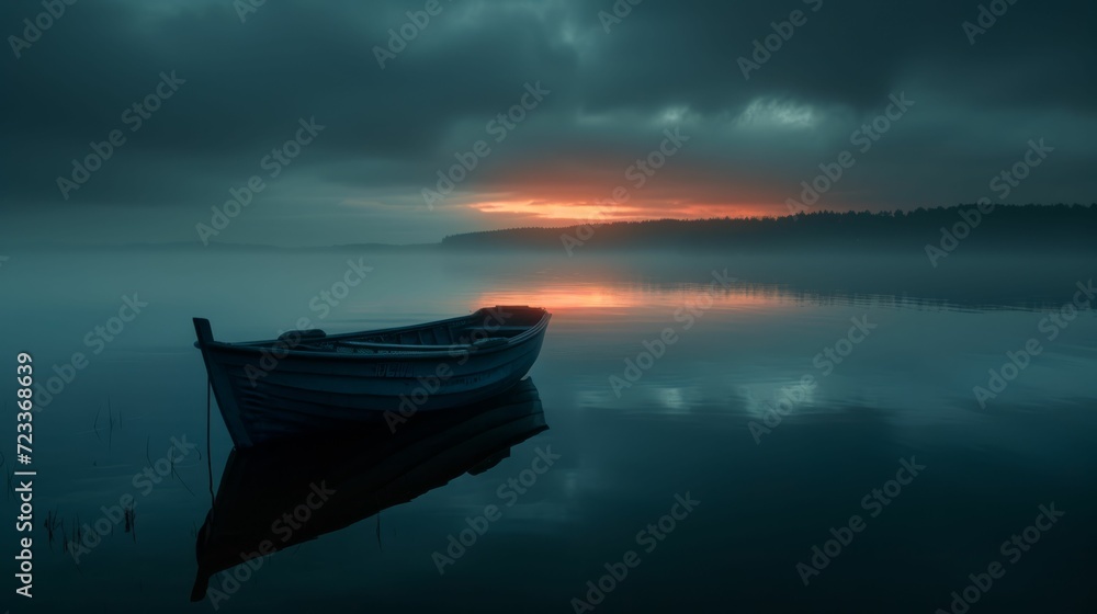 dramatic lighting over water to convey a mood or theme