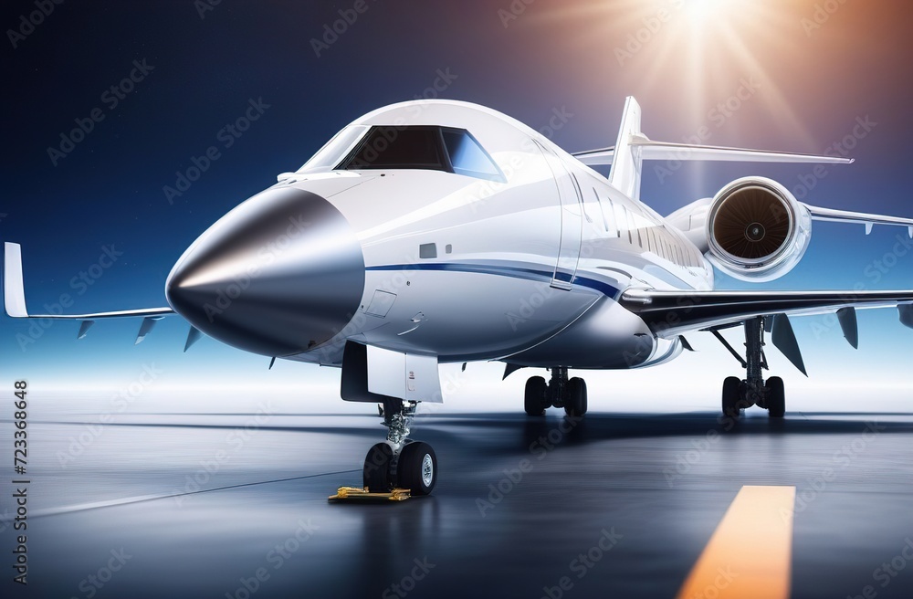 Obraz premium futuristic technology, fast moving airplain in motion