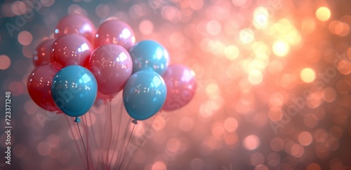 Wallpaper Mural Colorful party supplies light up the room as pink and blue balloons float in celebration, adding a touch of joy and whimsy to the atmosphere Torontodigital.ca