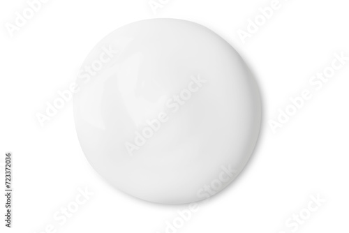 Smear of white cream on empty background