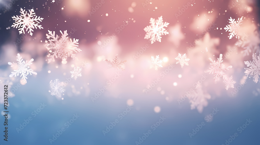 Beautiful winter Christmas glowing background with falling snowflakes, winter background Beautiful winter Christmas glowing background with falling snowflakes, winter background