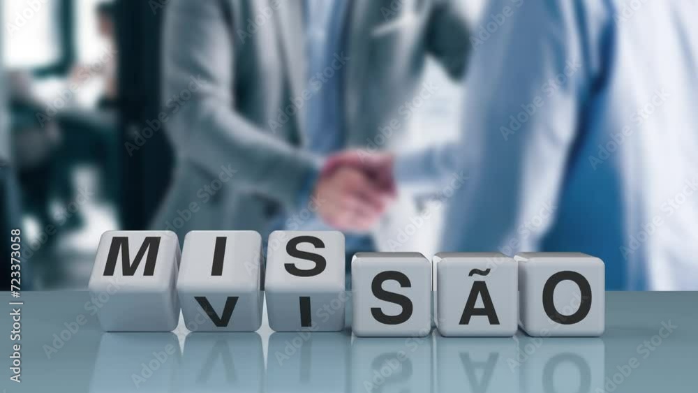 De uma visão a uma missão. Dados mudam a palavra visão para missão. (Português)