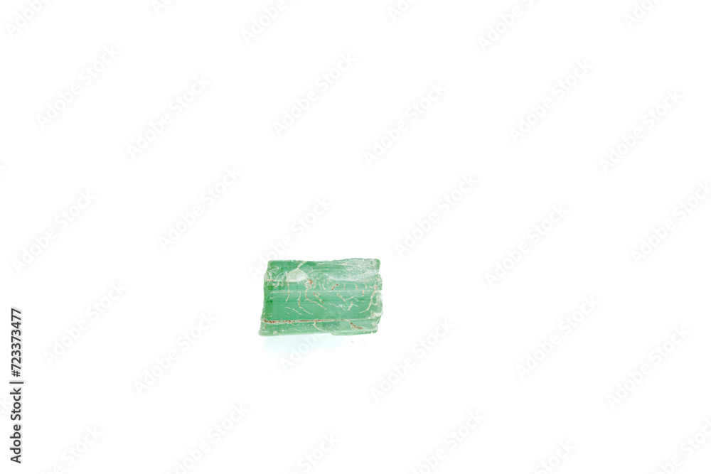 green tourmaline mineral stone macro on white background green tourmaline mineral stone macro on white background