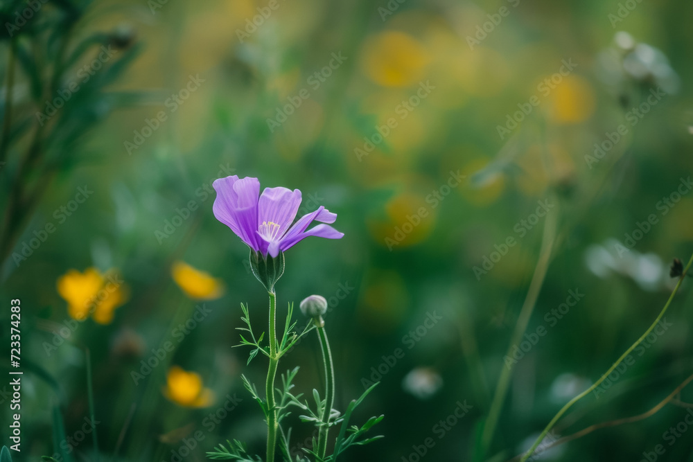 Bright spring flower in the meadow. Backdrop with selective focus and copy space Bright spring flower in the meadow. Backdrop with selective focus and copy space