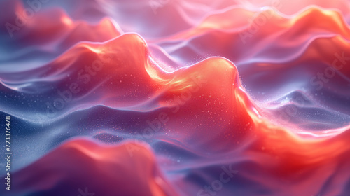 Abstract colorful wavy background in vibrant pink and blue hues with a smooth, silk-like texture. © Another vision