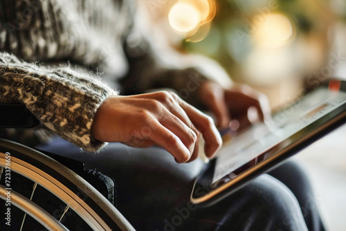 Close-ups of hands adjusting accessibility settings on devices.