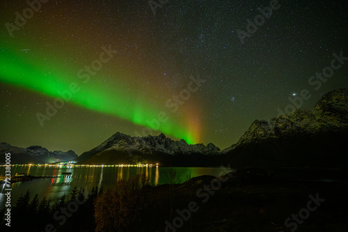 Northern lights over Austnesfjorden photo