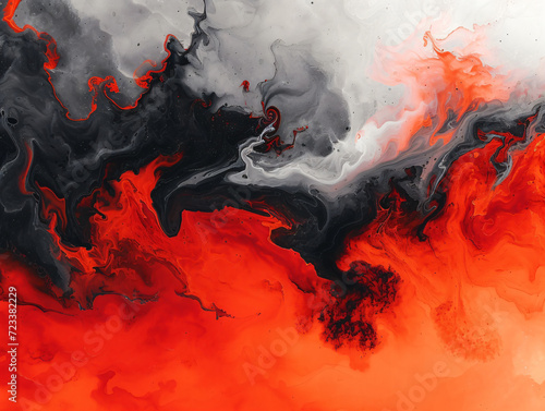 Red and Black Swirling Abstract Art. Vivid fluid motion for expressive wallpaper, decorative background, and contemporary print 
