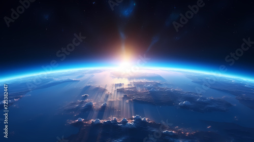 Earth in the cosmic sky  abstract space background of a planet in the universe