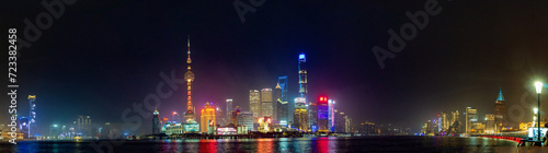 Shanghai The Bund Night Panorama