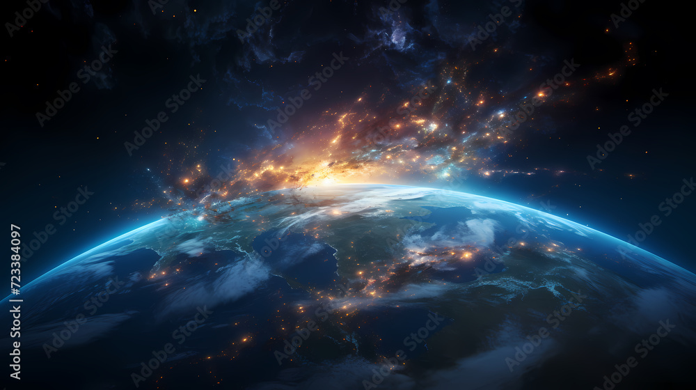 Obraz premium Admire our beautiful Earth from the vastness of space