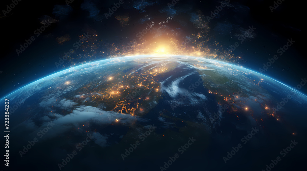 Obraz premium Admire our beautiful Earth from the vastness of space