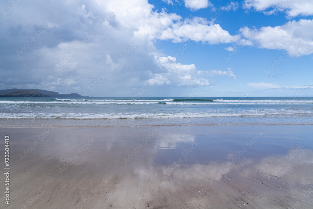 Beach, Blue Sky and Clouds