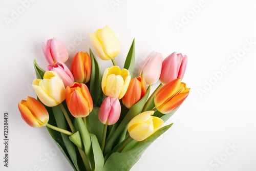 beautiful bouquet of tulips isolated on white background