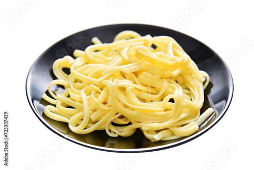 Delicious spaghetti, Pasta in a plate on a white background.