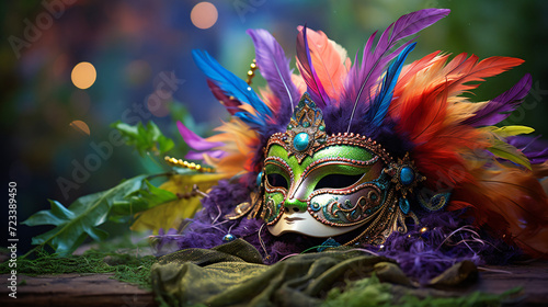 carnival mask and feathers