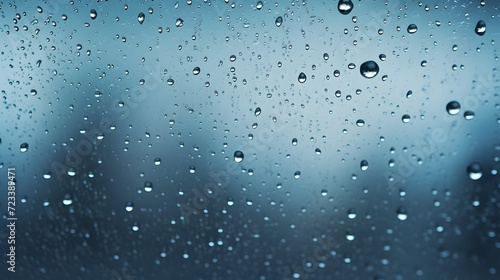 A close-up of water drops on a glass window or mirror  raindrops condensation