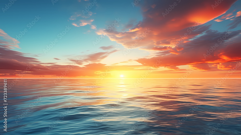 Sandy beach with light blue transparent water waves and sunlight, tranquil aerial beach scene