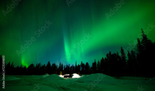 VW California over Northern lights