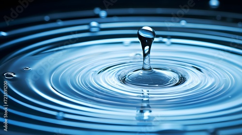 A water drop forming a ring or ripple on a surface