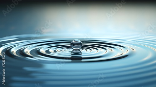 A water drop forming a ring or ripple on a surface