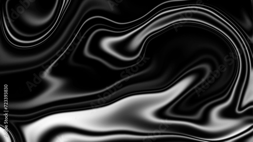 Dark liquid wave metal background. Metallic liquid surface. Silver liquify background. Black and white liquid background texture