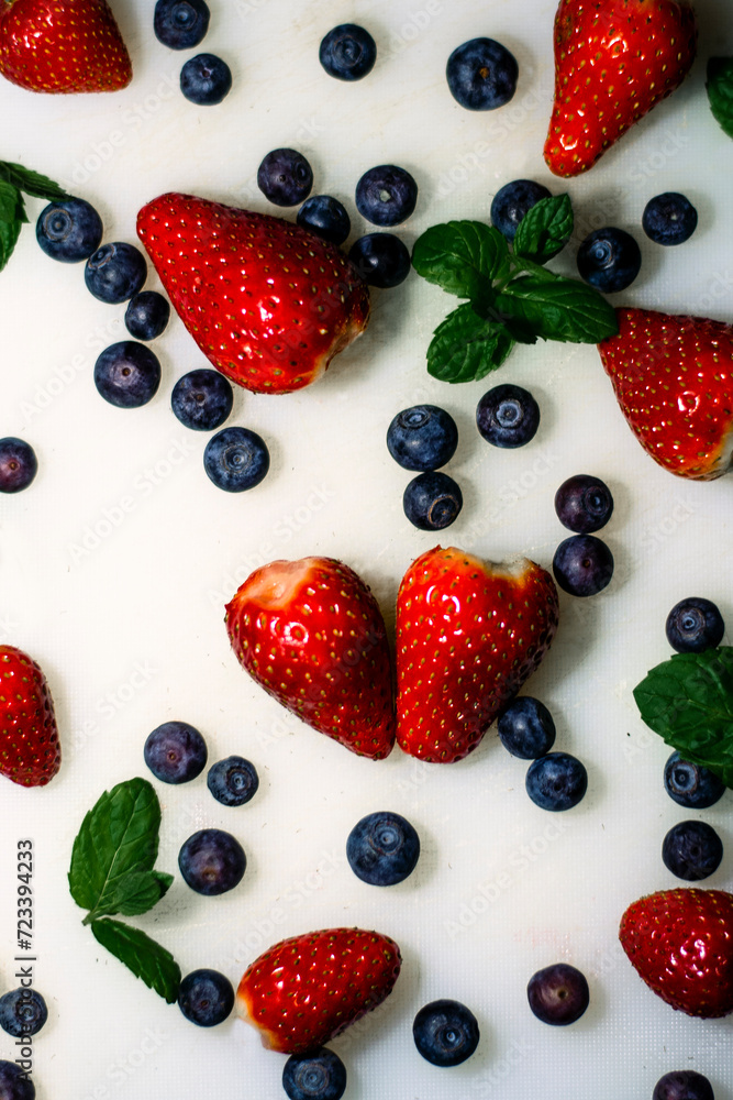 strawberries and blueberries strawberries and blueberries