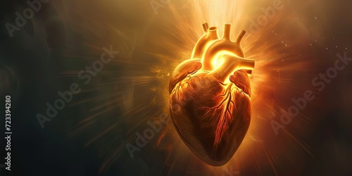Heart as a human organ, anatomy, heart disease, cardiomyopathy, background, wallpaper. photo