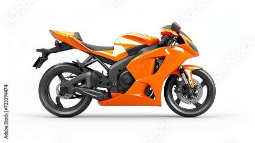 orange sports bike isolated on white background