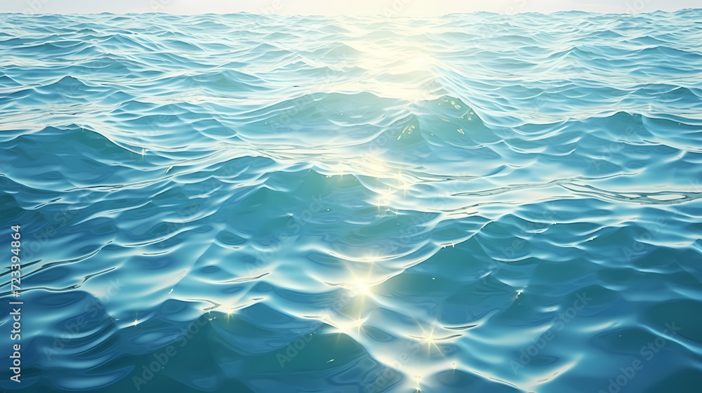 Obraz premium Aerial view of beautiful beach, simple, calm composition in clear blue