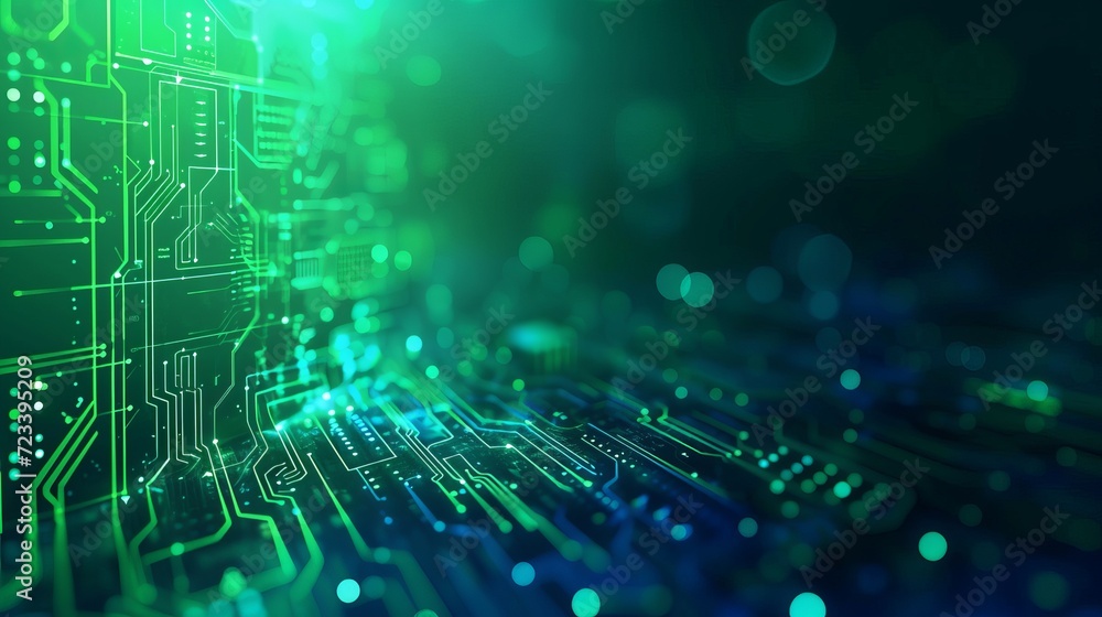Digital technology banner green blue background concept with technology light effect, Digital technology banner green blue background concept with technology light effect,