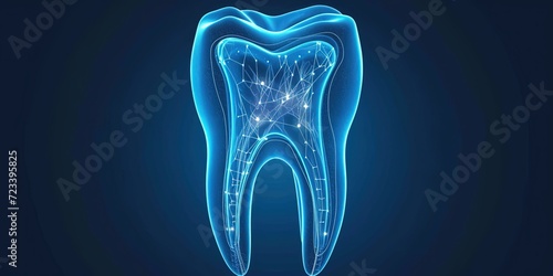 Human tooth and its structure, dental radiography, dentistry, background.