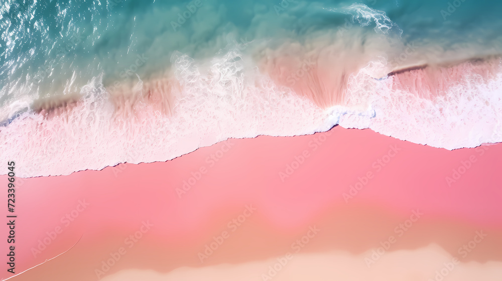 Fototapeta premium Aerial view of beautiful beach, simple, calm composition in clear blue