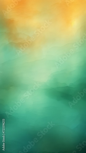 Pastel abstract background with soft gradient from gold to emerald. Creating a calming visual effect. Copy space. Vertical format