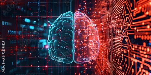 Artificial intelligence, brain, intelligent man, new technologies, background.