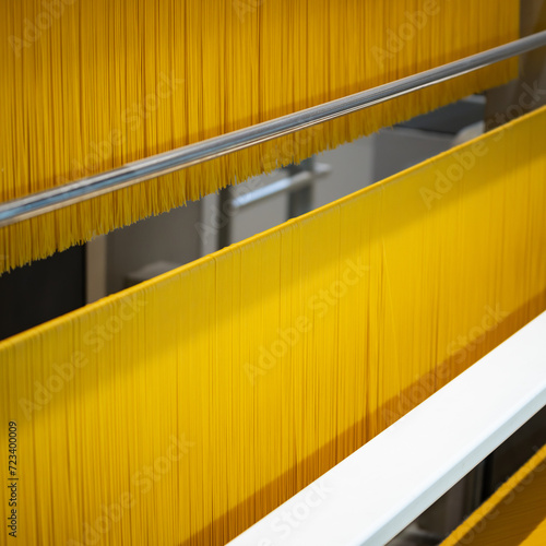 Obraz na płótnie spaghetti production line - ecological modern food factory w salonie