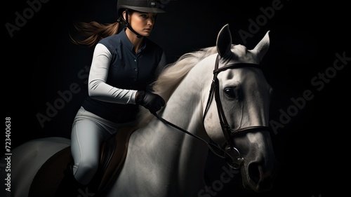the equestrian lifestyle with a captivating photograph showcasing the bond between horse and rider, illustrating the grace and elegance of equitation in a natural setting.