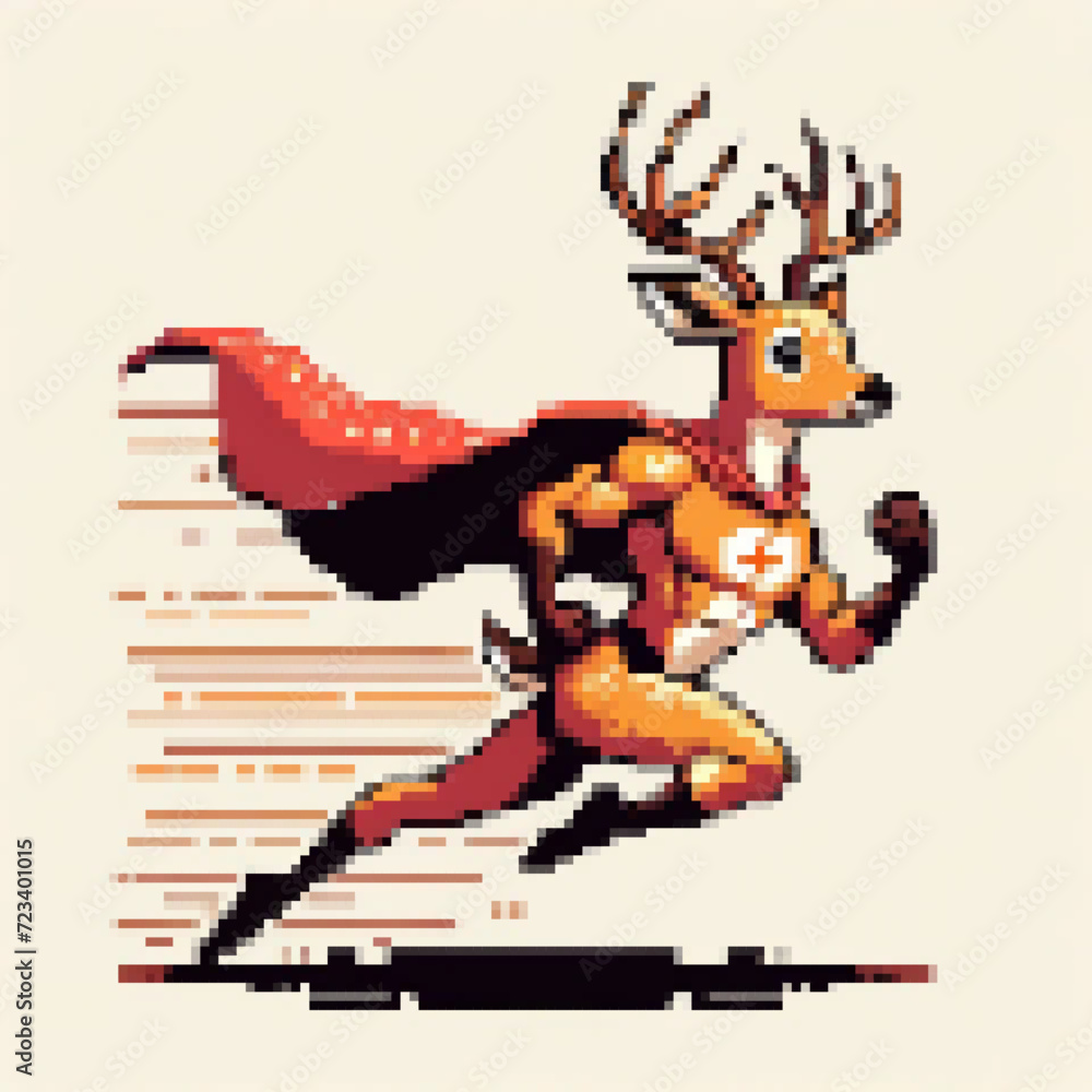 Pixel art illustration of a Super Deer