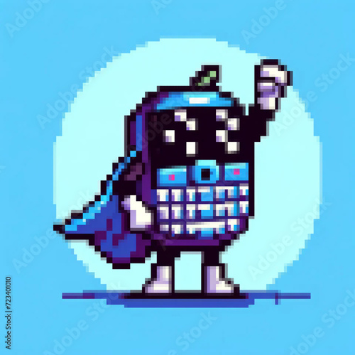 Obraz na płótnie Pixel art illustration of a Super Phone w salonie