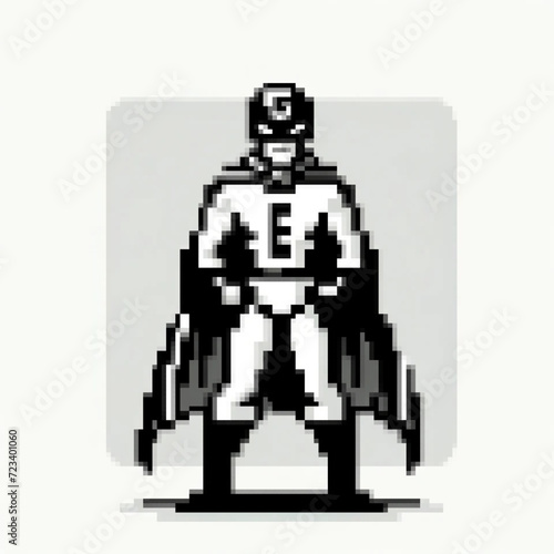 Pixel art vector illustration of a Super Hero