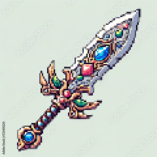 Pixel art illustration of a sword 